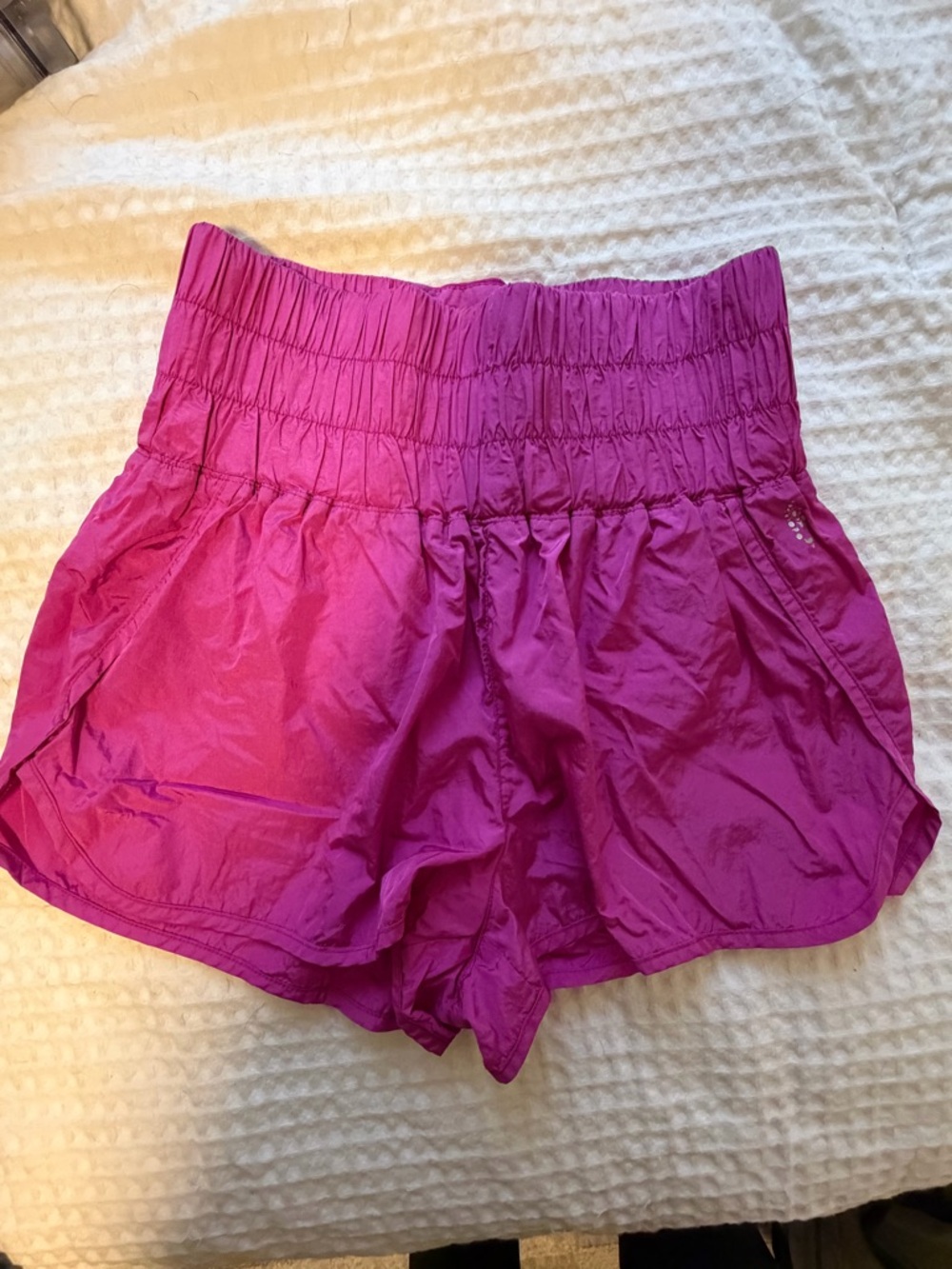 High-Waist Fuchsia Women's Athletic Shorts